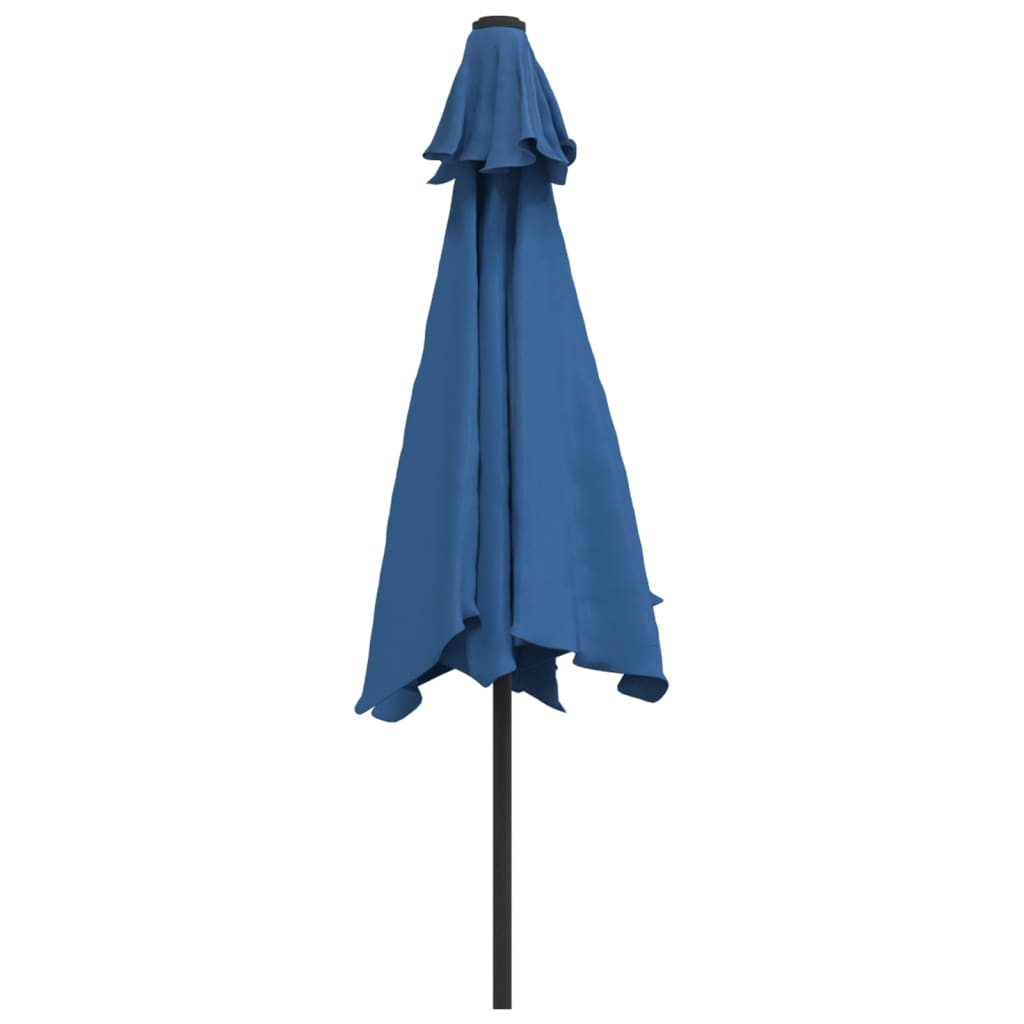 vidaXL Градински чадър с метален прът, 300 см, лазурен