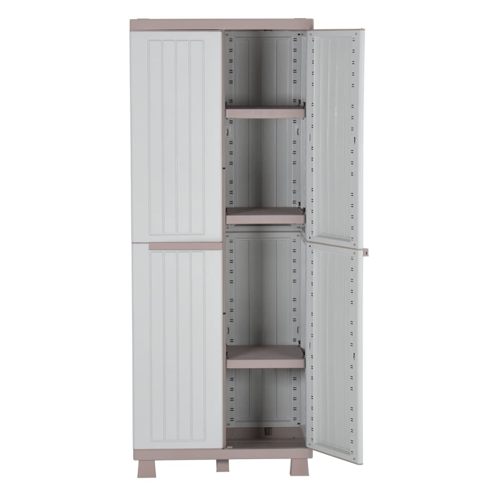 vidaXL Шкаф за съхранение с 2 врати, 68x39x170 см, светлосиво и бежово