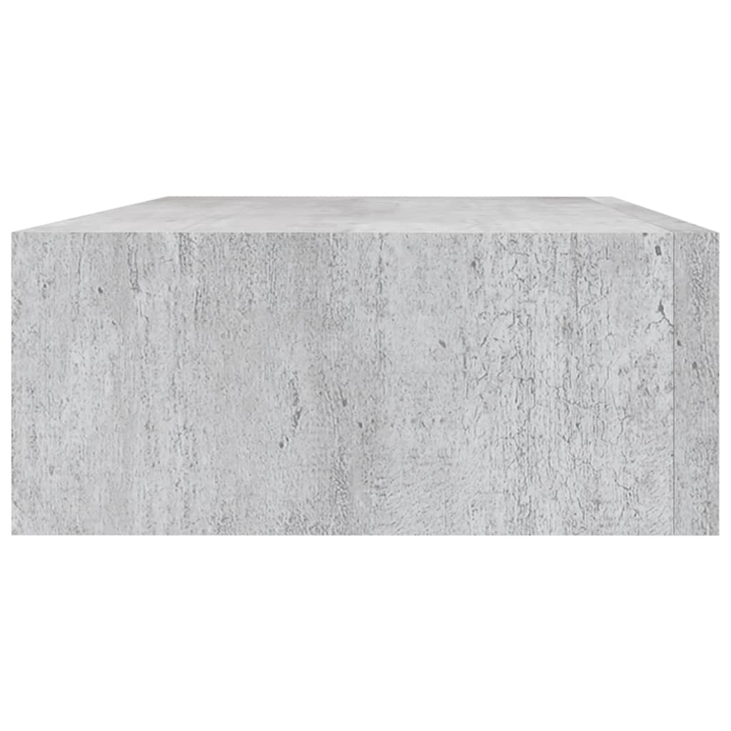 vidaXL Стенни рафтове с чекмеджета 2 бр бетонно сив 40x23,5x10 см МДФ