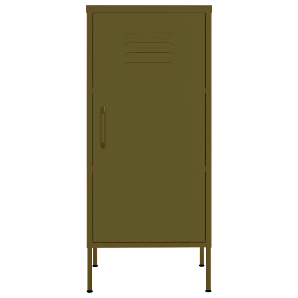 vidaXL Шкаф за съхранение, маслиненозелен, 42,5x35x101,5 см, стомана