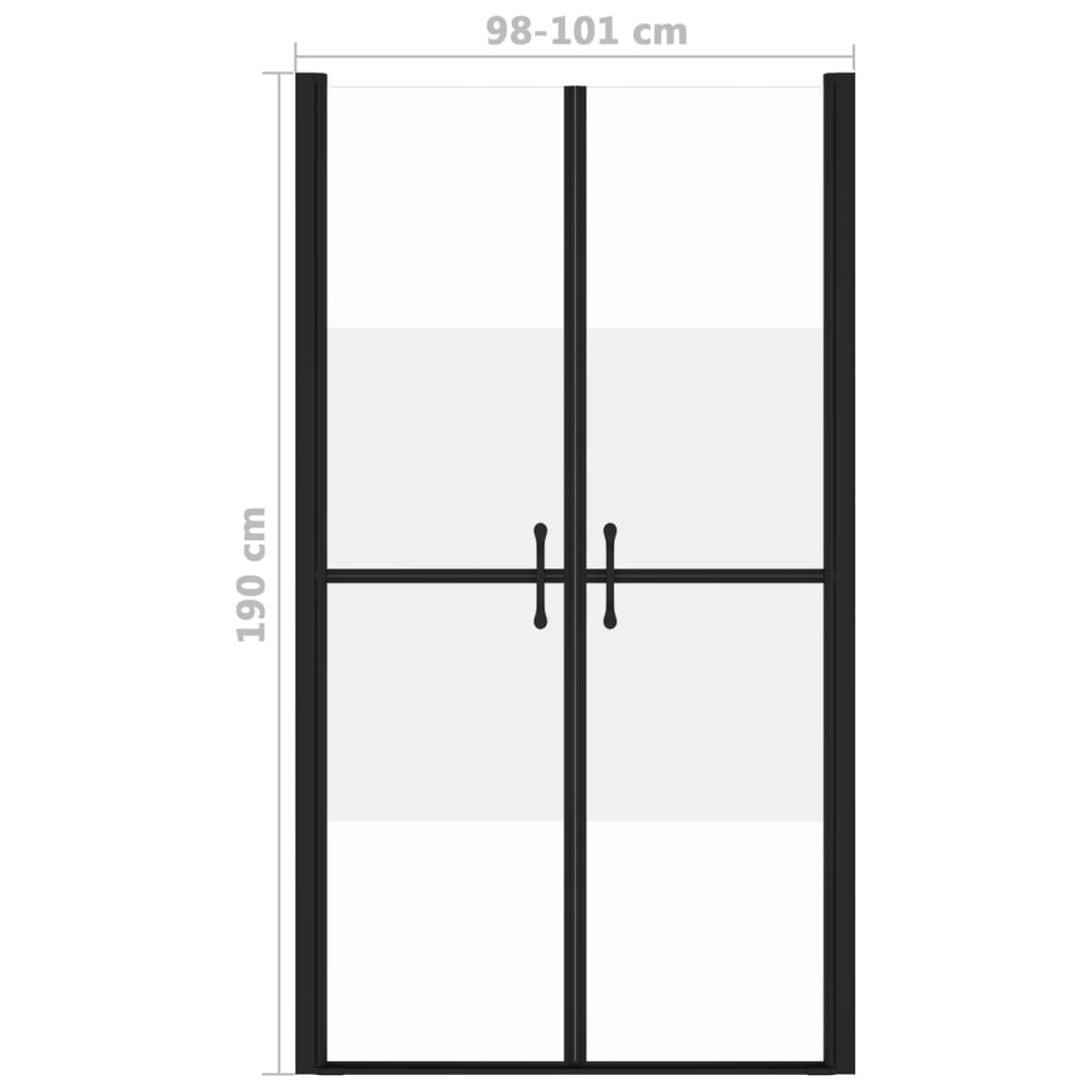 vidaXL Врата за душ, полуматирано ESG стъкло, (98-101)x190 см