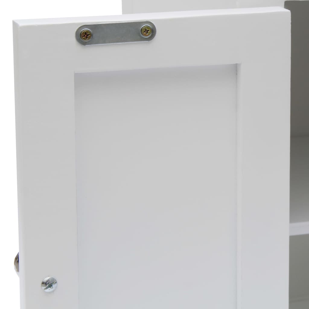 vidaXL Висок шкаф с чекмеджета, 26x26x94 см, дъбов масив