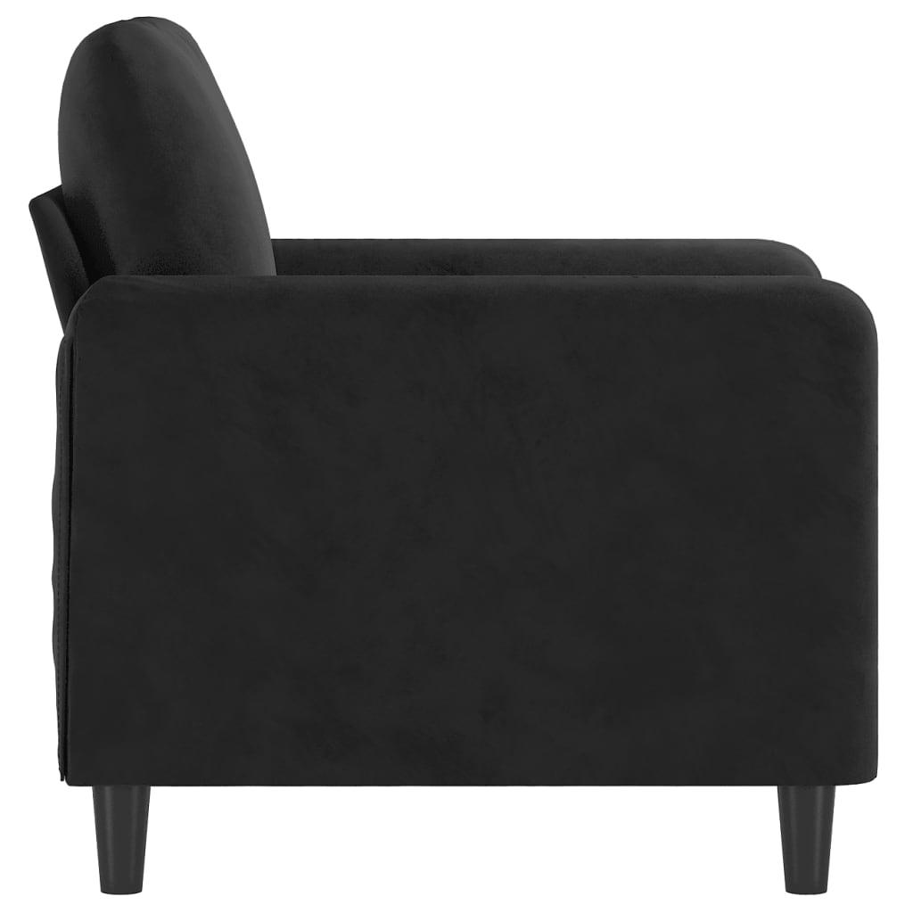 vidaXL Кресло, черно, 60 см, кадифе