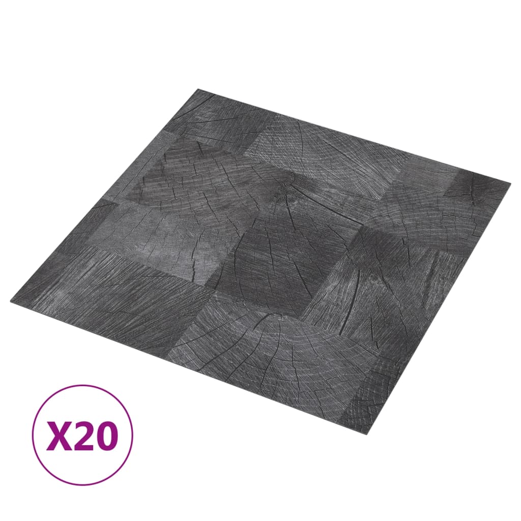 vidaXL Самозалепващи подови дъски 20 бр PVC 1,86 м² текстура дърво