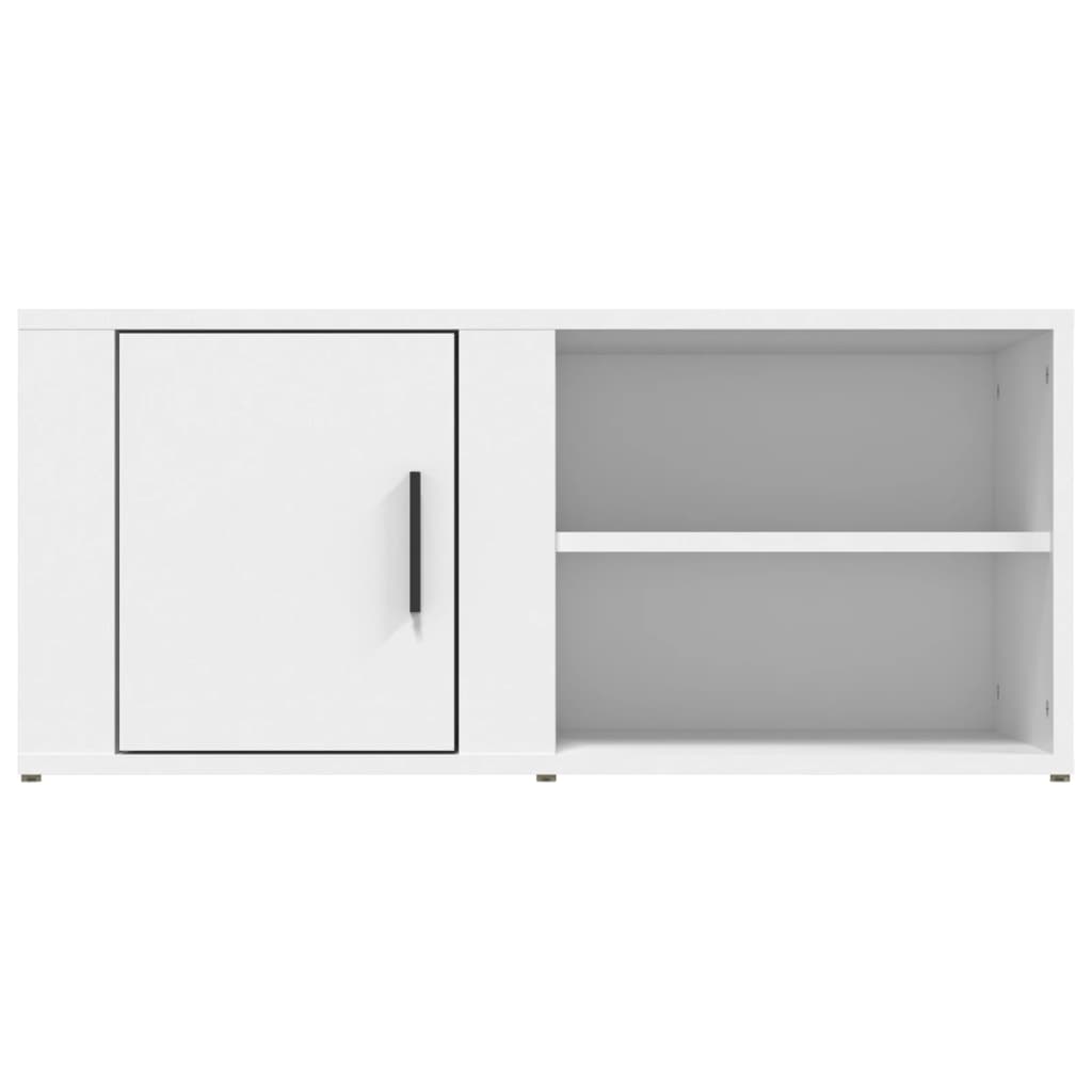 vidaXL ТВ шкаф, бял, 80x31,5x36 см, инженерно дърво