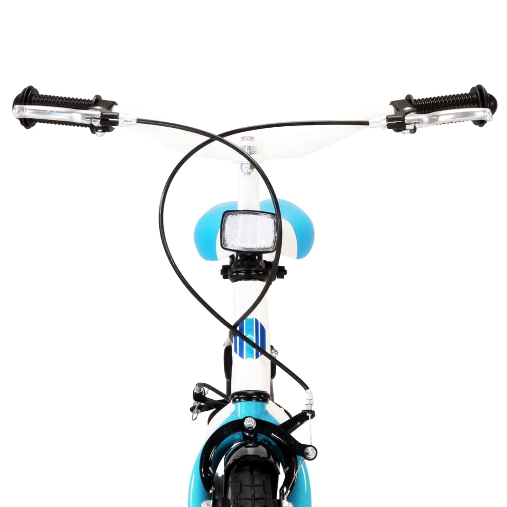 vidaXL Детски велосипед, 18 цола, синьо и бяло