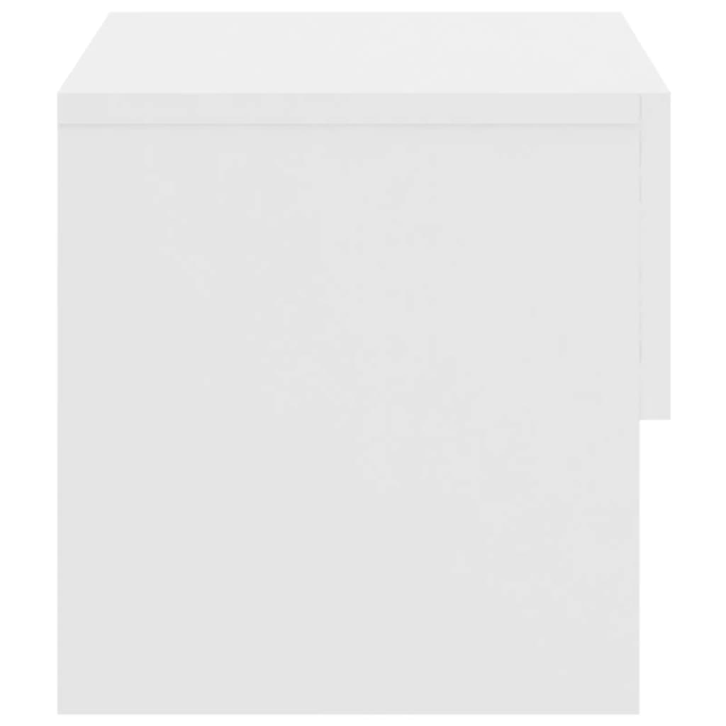 vidaXL Нощни шкафчета за стенен монтаж, 2 бр, бял гланц
