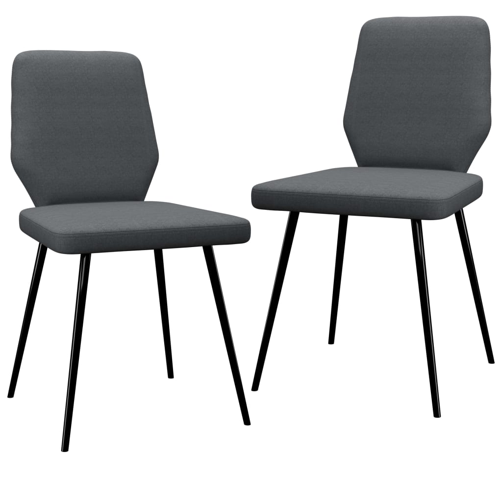 vidaXL Трапезни столове, 2 бр, тъмносиви, текстил