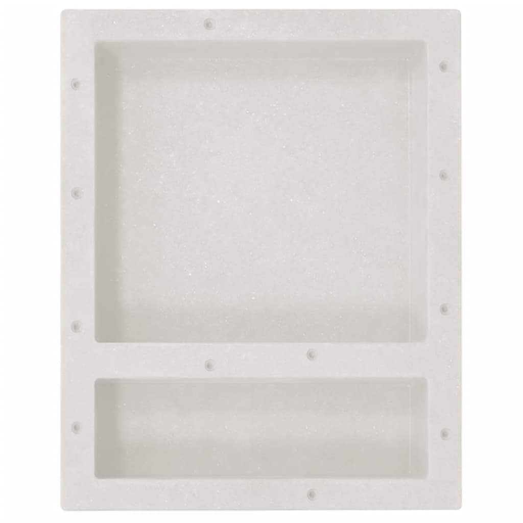 vidaXL Ниша за баня с 2 отделения, матово бяло, 41x51x10 см