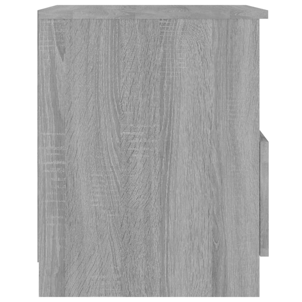 vidaXL Нощно шкафче, сив сонома, 40x40x50 см, инженерно дърво