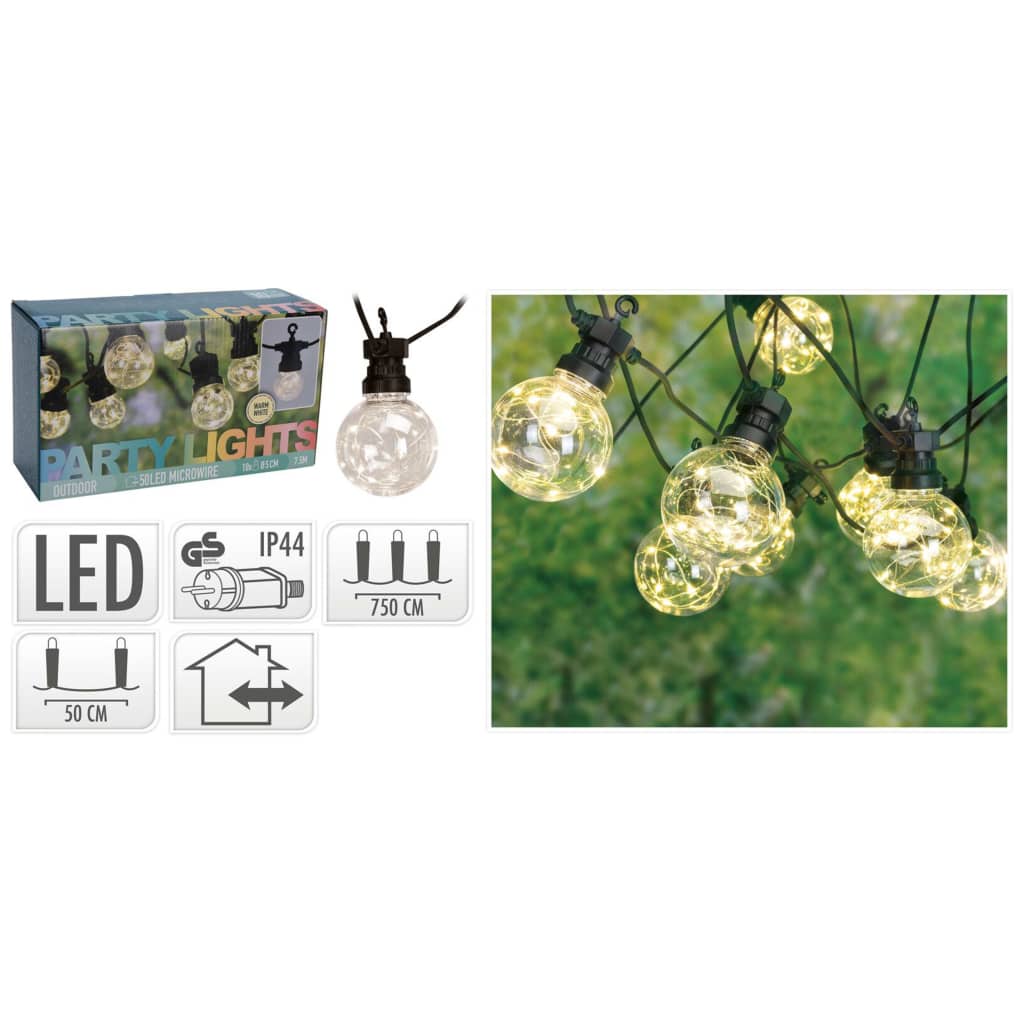 ProGarden LED комплект за градинско парти осветление с 80 лампички