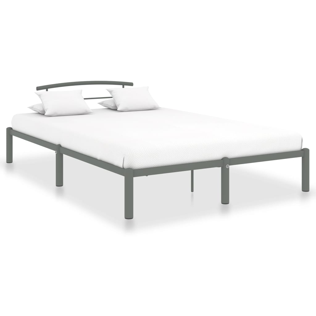 vidaXL Рамка за легло, сива, метал, 120x200 cм