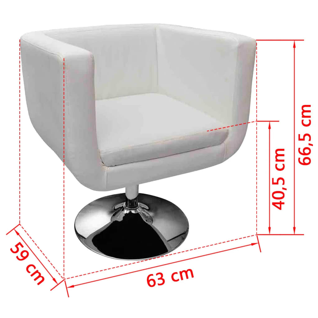 vidaXL Бар столове, 2 бр, бели, изкуствена кожа