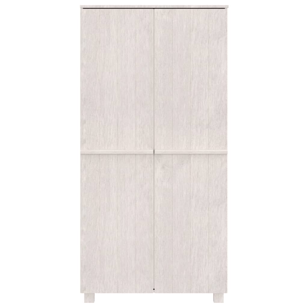 vidaXL Гардероб HAMAR, бял, 89x50x180 см, борово дърво масив