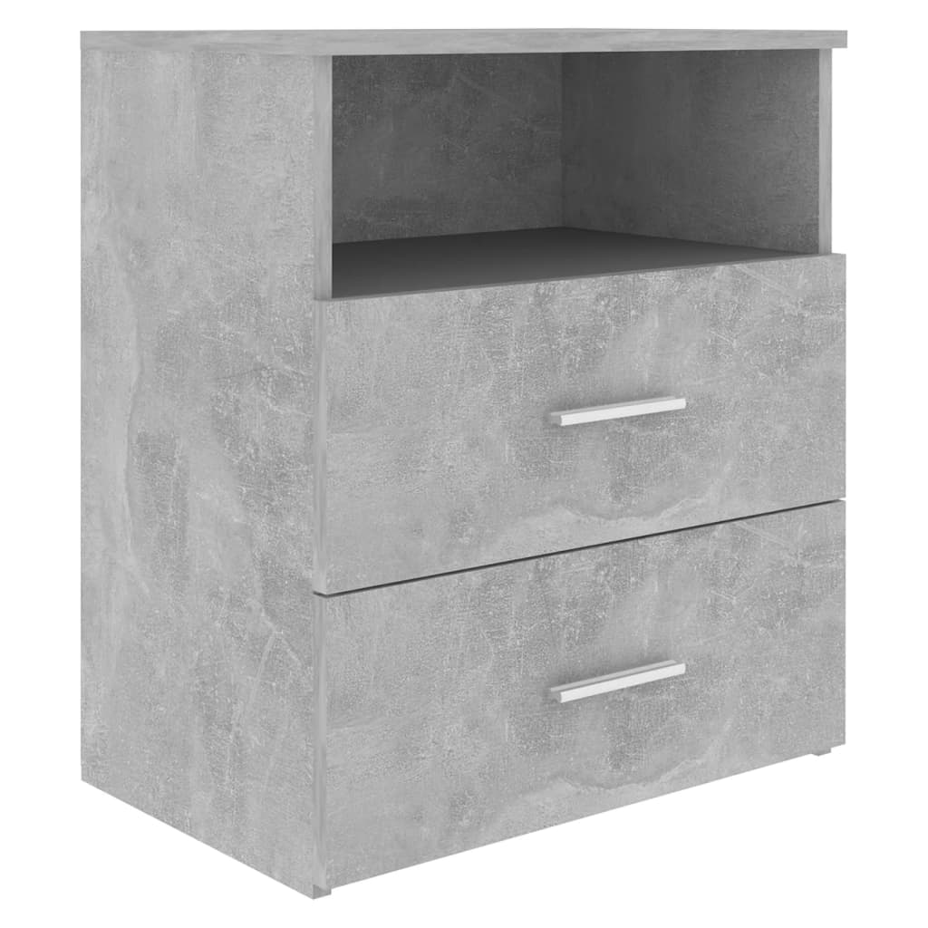 vidaXL Нощно шкафче, бетонно сиво, 50x32x60 см