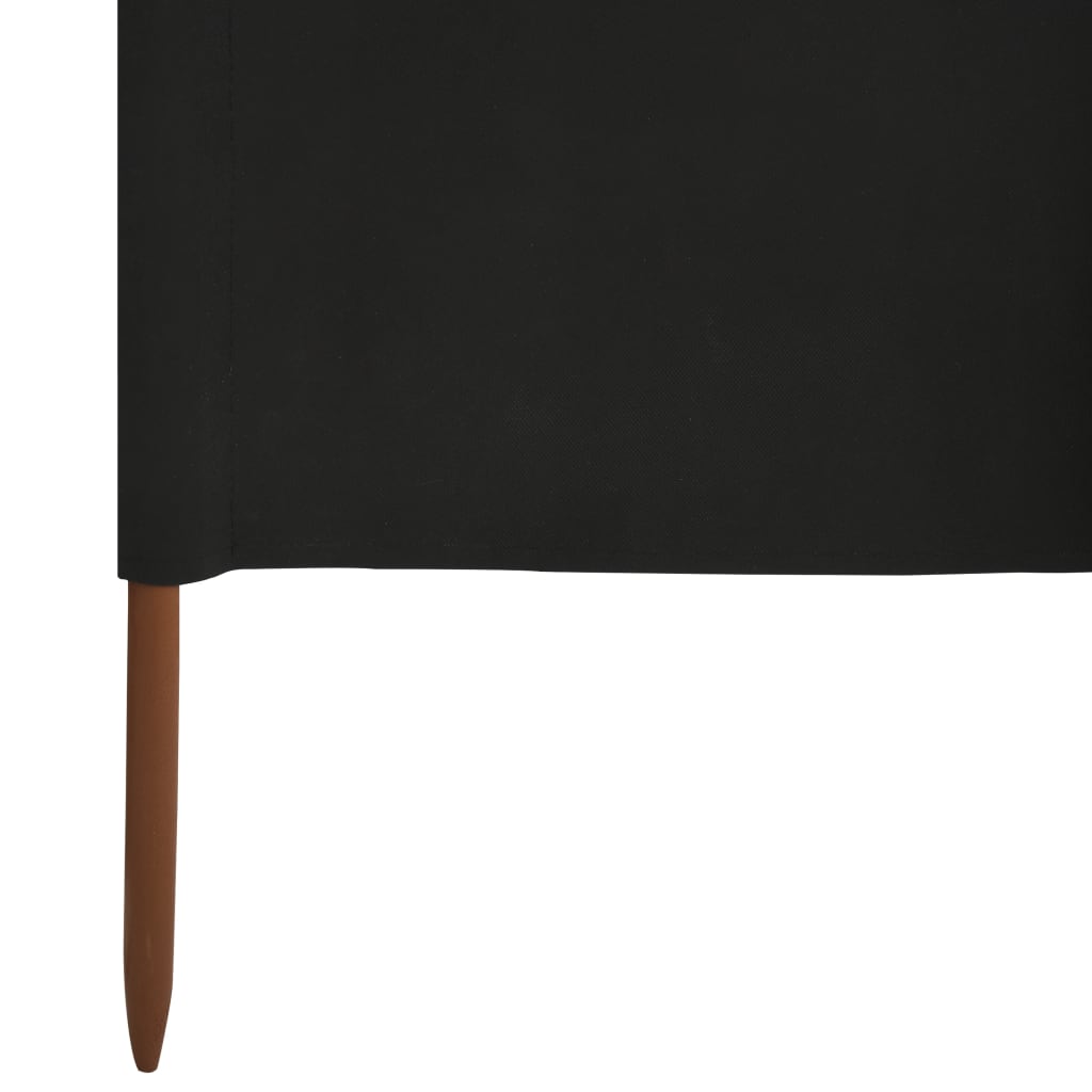 vidaXL Параван против вятър от 3 панела, текстил, 400x120 см, черен