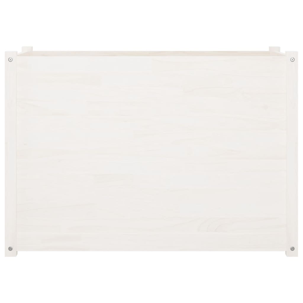 vidaXL Градински сандък, бял, 100x50x70 см, бор масив