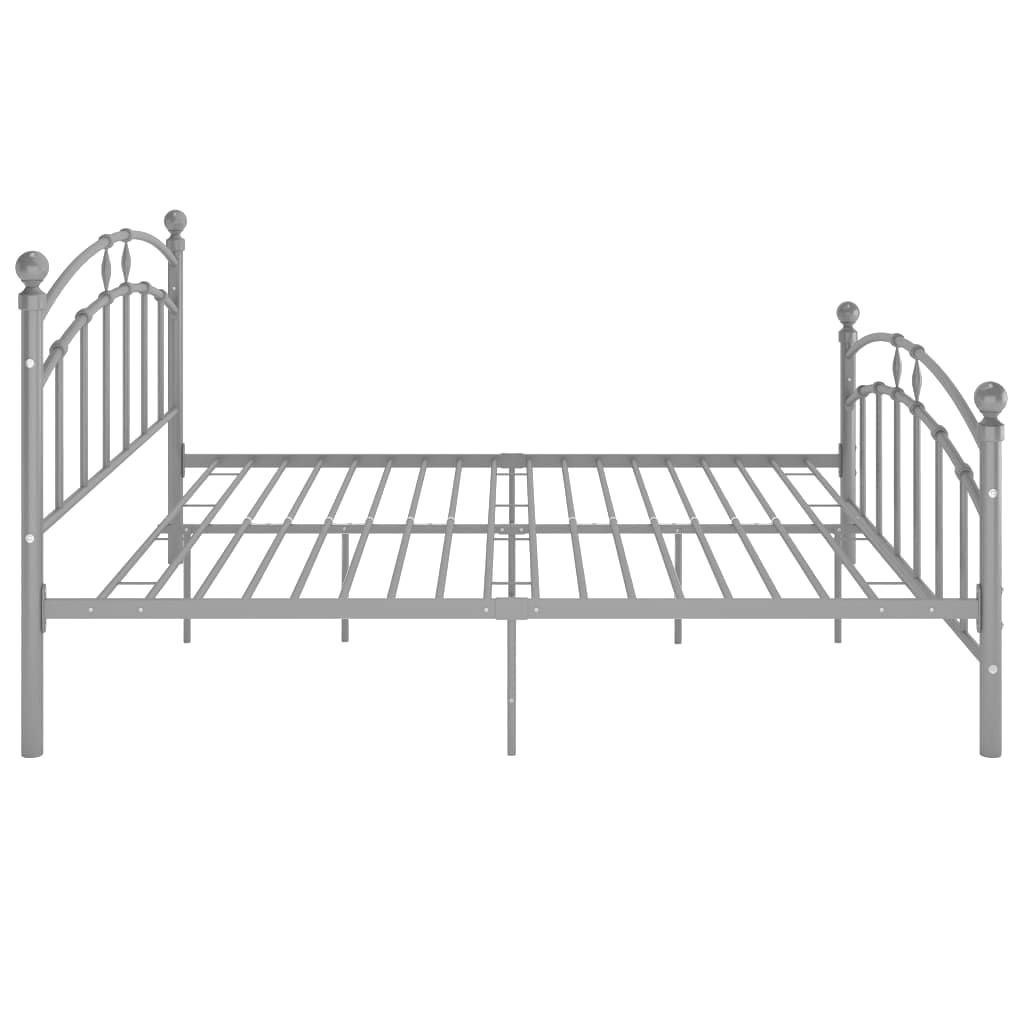 vidaXL Рамка за легло, сива, метал, 180x200 см