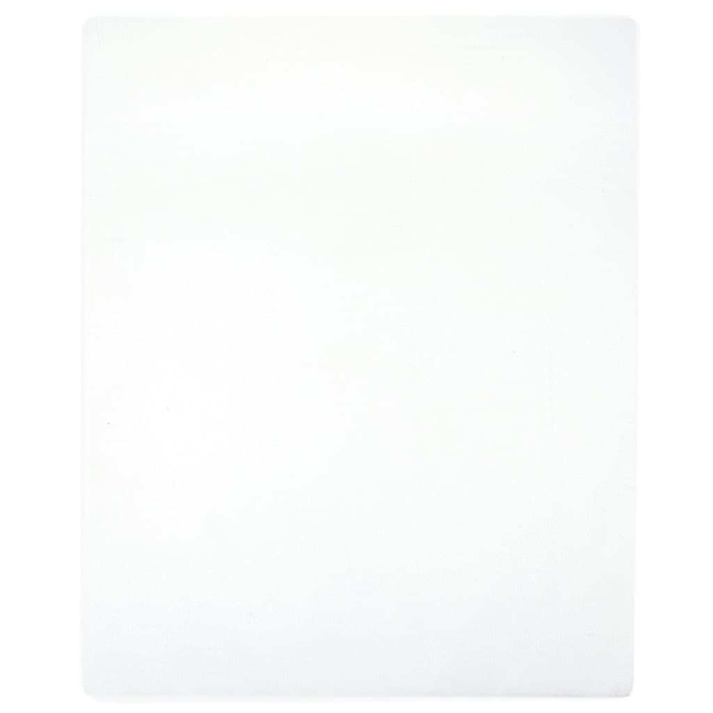 vidaXL Чаршаф с ластик, бял, 160x200 см, памук