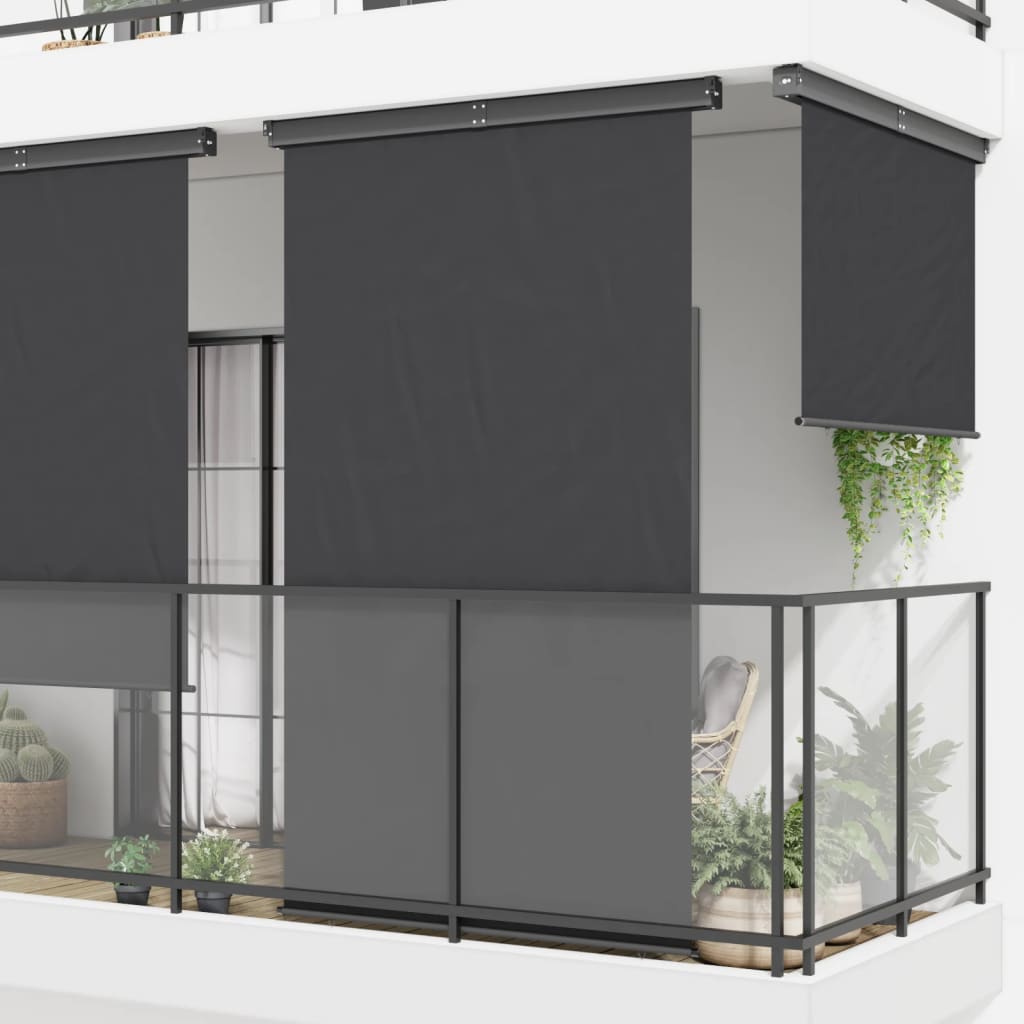 vidaXL Вертикална тента за балкон, 175x250 см, черна