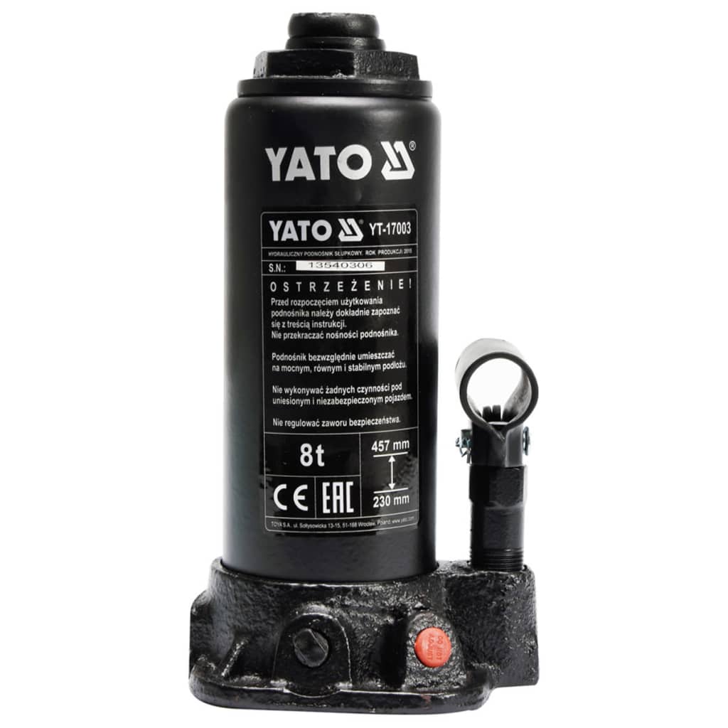YATO Хидравличен крик тип бутилка, 8 тона, YT-17003