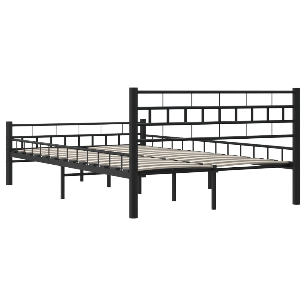 vidaXL Рамка за легло, черна, стомана, 140x200 cм