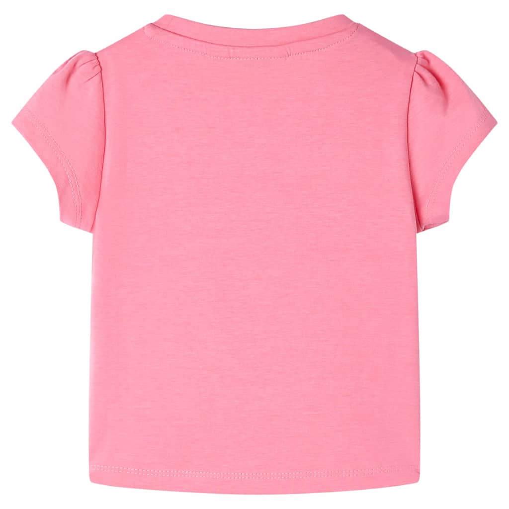 Детска тениска, флуоресцентно розова, 92