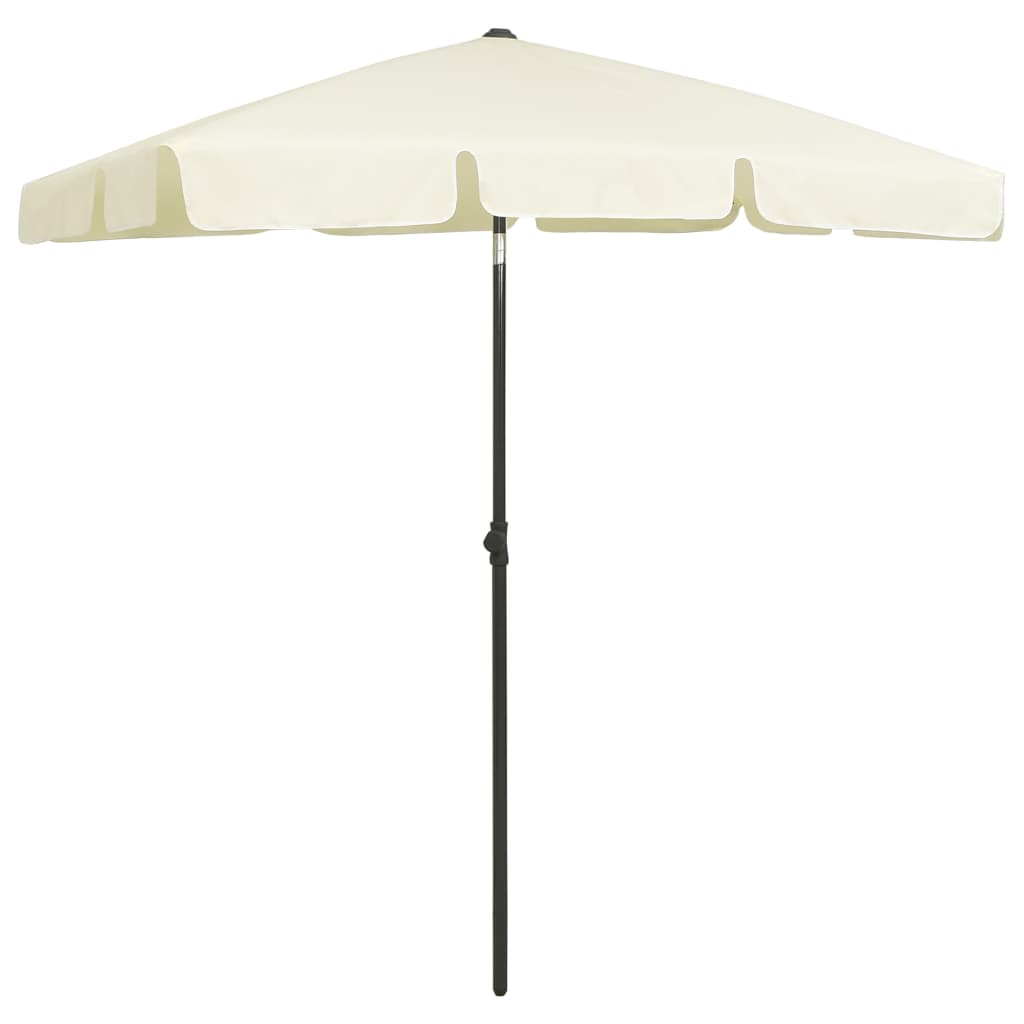 vidaXL Плажен чадър пясъчножълт 180x120 см