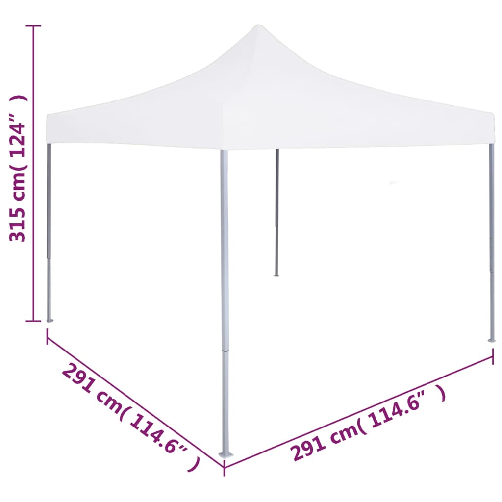 vidaXL Професионална сгъваема парти шатра, 3x3 м, стомана, бяла