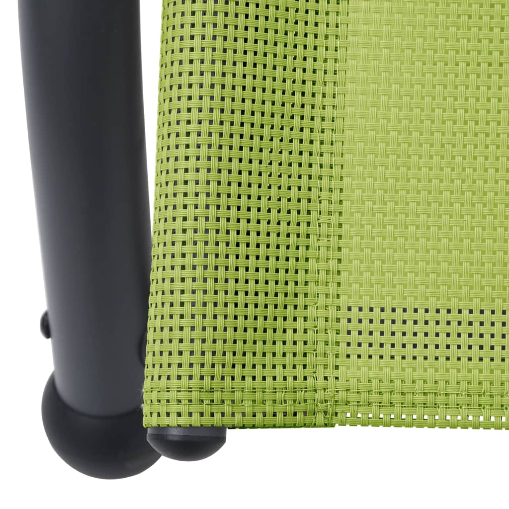 vidaXL Двоен шезлонг със сенник, Textilene, зелен