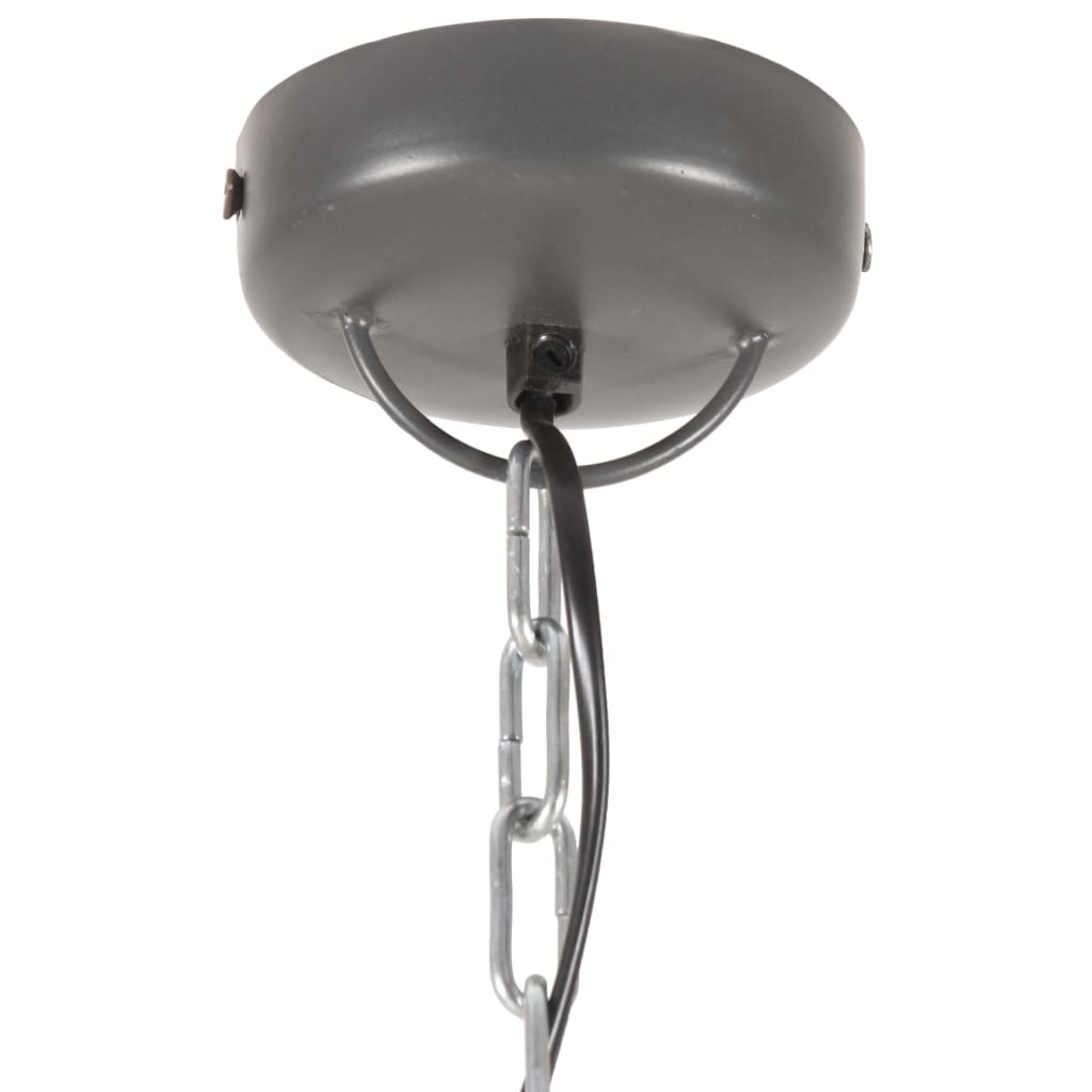 vidaXL Индустриална пенделна лампа 25 W сива кръгла манго 52 см E27