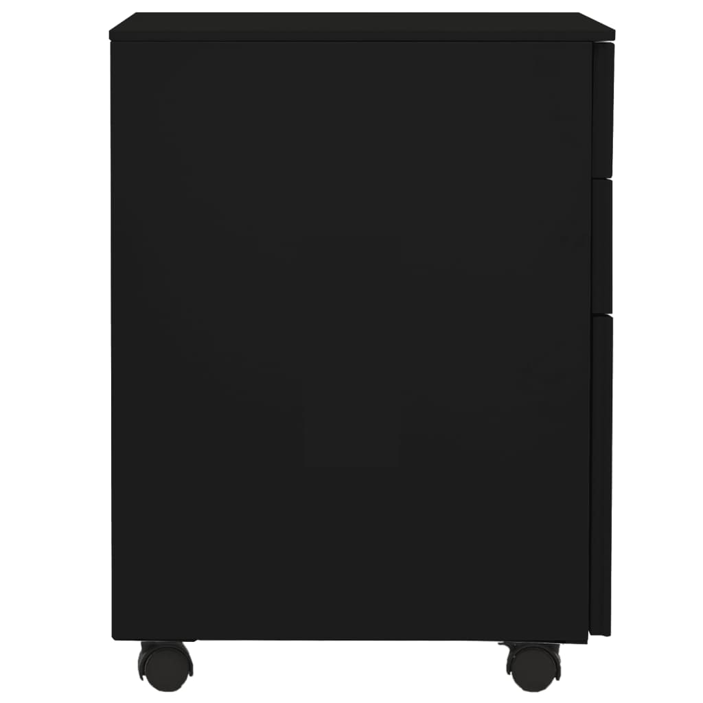 vidaXL Мобилен офис шкаф, черен, 39x45x60 см, стомана