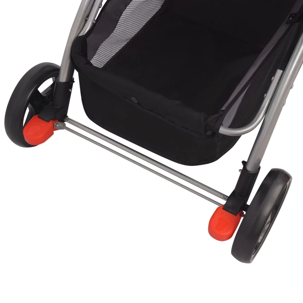 vidaXL Бебешка количка тип бъги, сива, 102x52x100 см