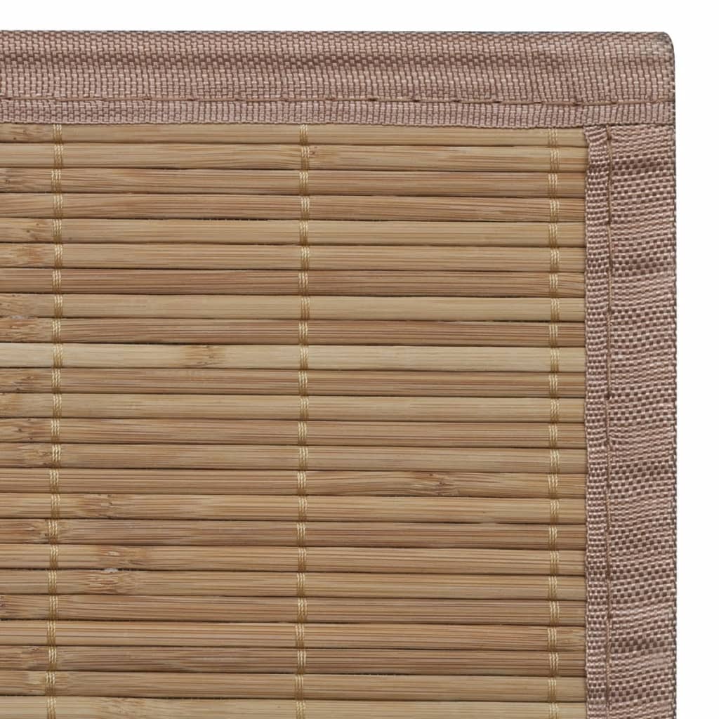 vidaXL Правоъгълен кафяв бамбуков килим 150х200 см