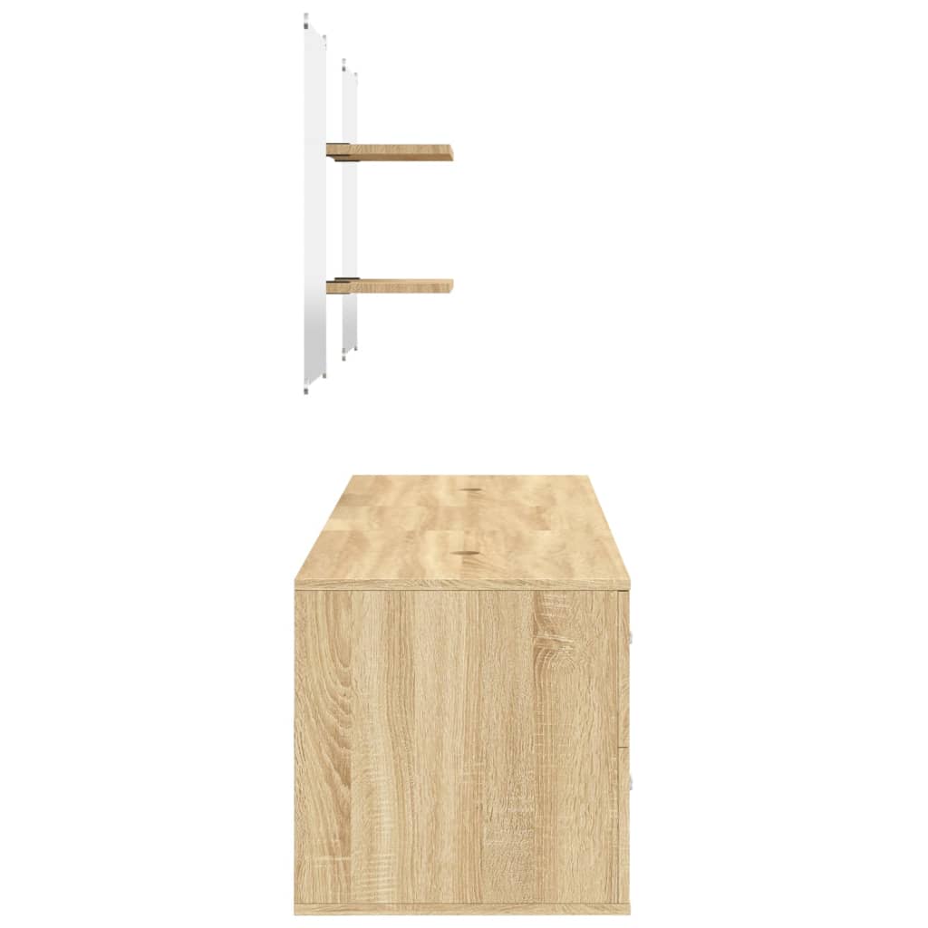 vidaXL Комплект мебели за баня от 5 части, дъб, инженерно дърво