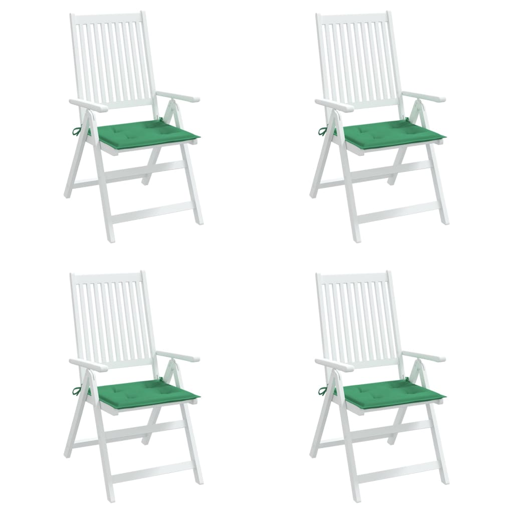 vidaXL Възглавници за столове 4 бр зелени 40x40x3 см Оксфорд плат