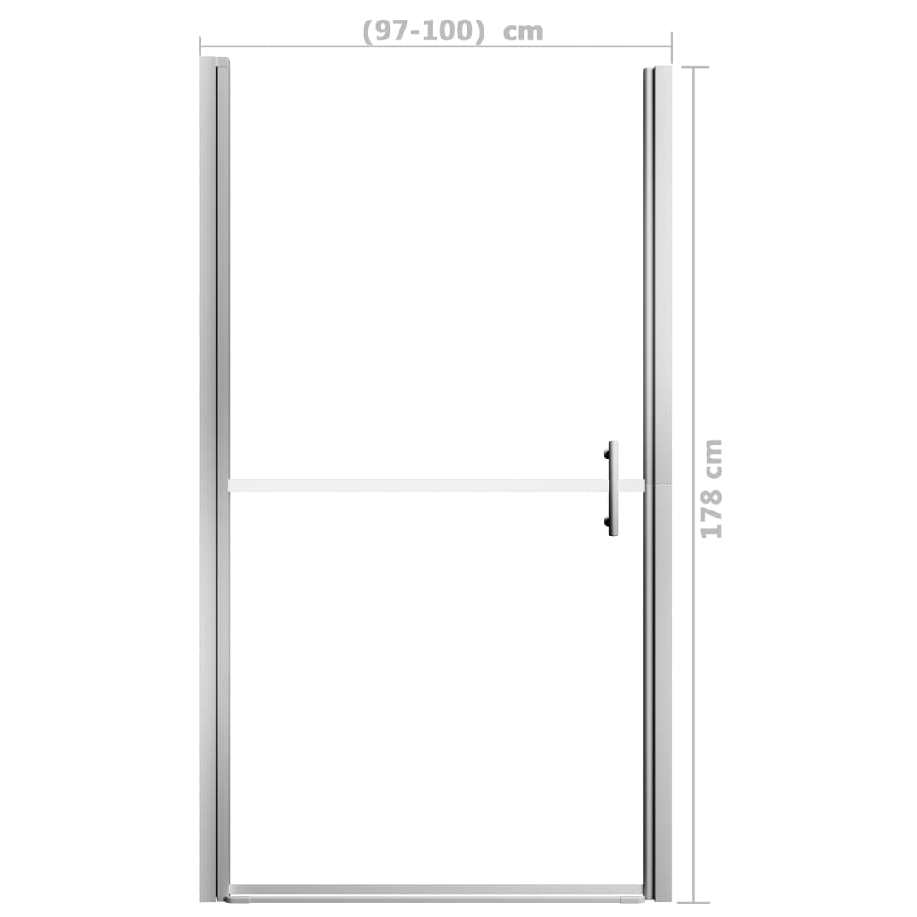vidaXL Врата за душ, матирано закалено стъкло, 100x178 см
