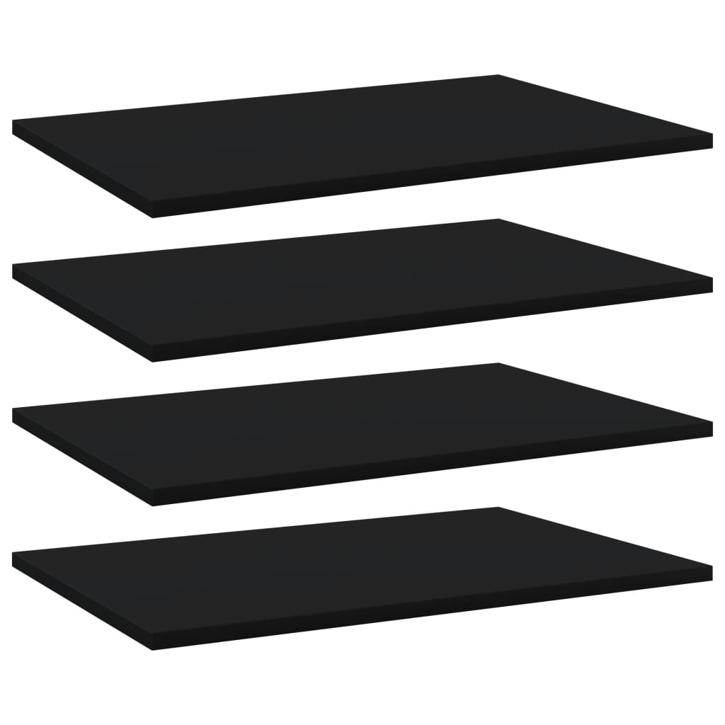 vidaXL Рафтове за етажерка, 4 бр, черни, 60x40x1,5 см, ПДЧ
