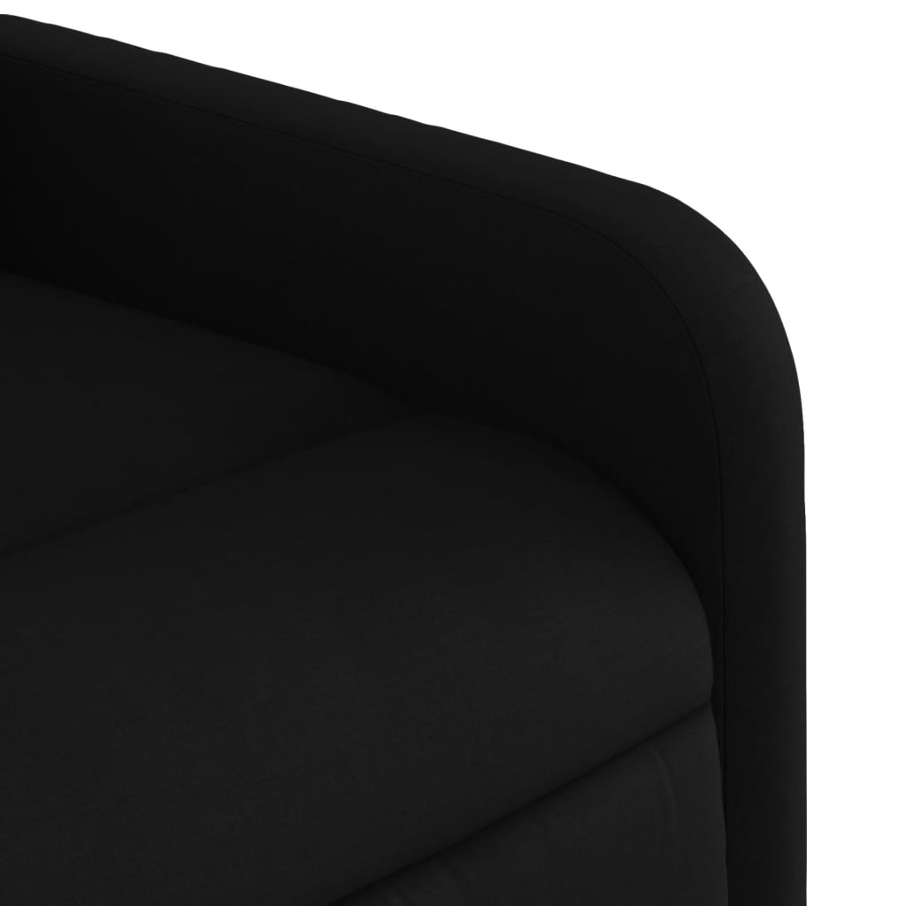 vidaXL Електрически масажен наклоняем стол, черен, текстил