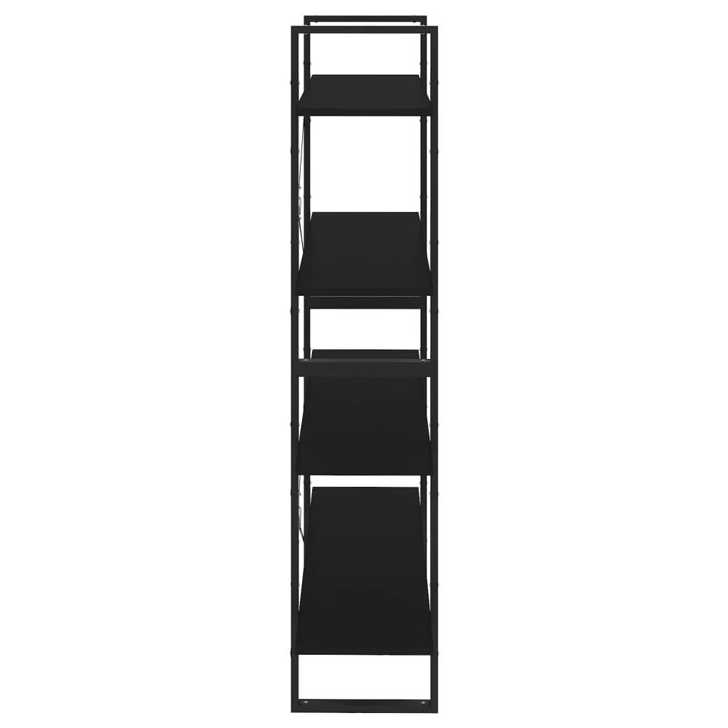 vidaXL 4-етажна библиотека, черна, 100x30x140 см, ПДЧ