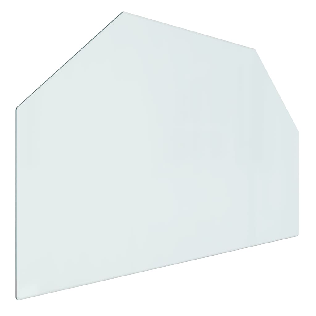 vidaXL Стъклена подложка за камина, шестоъгълна, 80x50 см