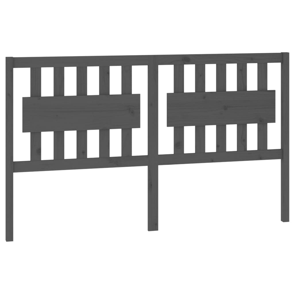 vidaXL Горна табла за легло, сива, 165,5x4x100 см, бор масив
