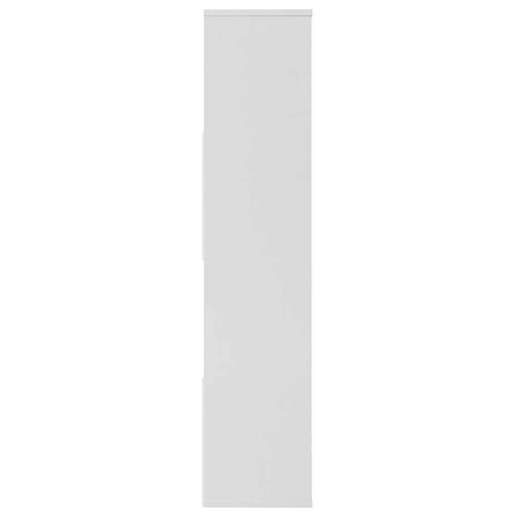 vidaXL Разделител за стая/библиотека, бял, 110x24x110 см, ПДЧ