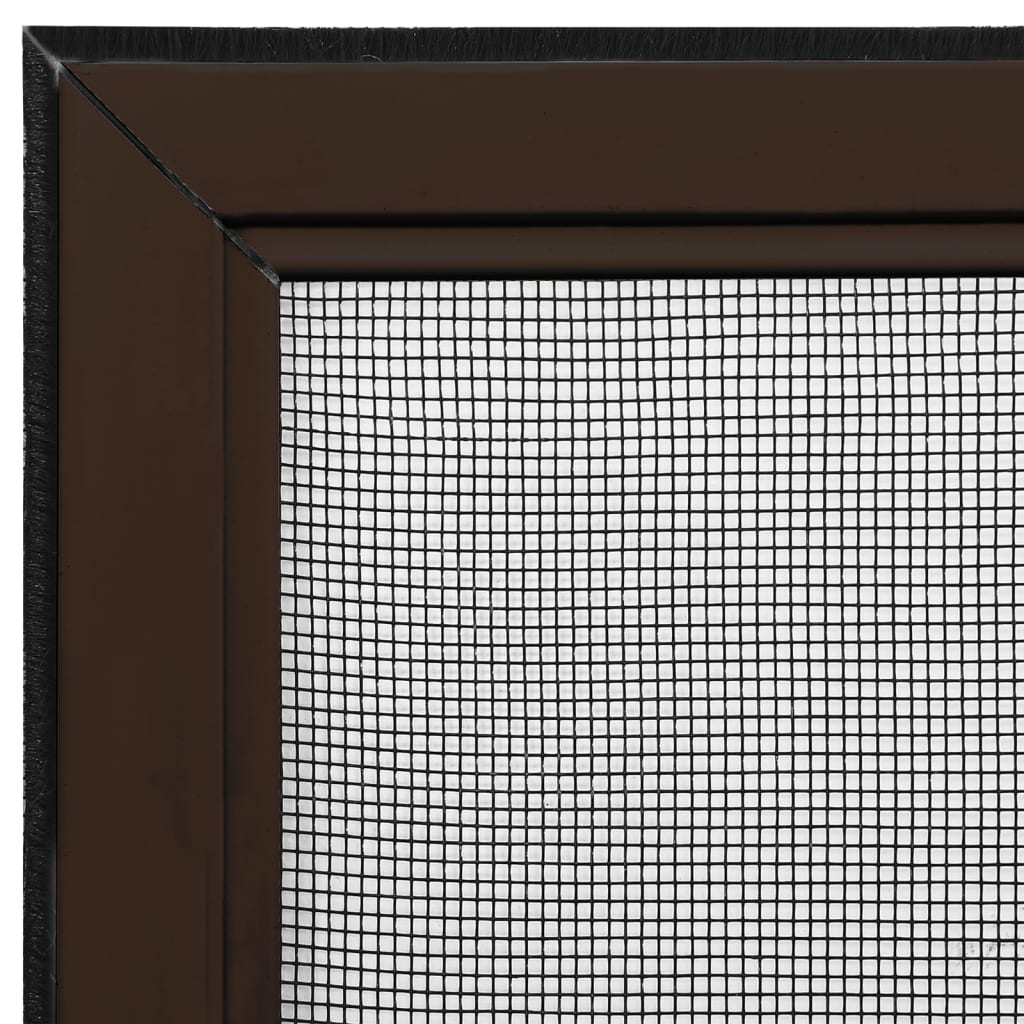 vidaXL Ролетен комарник за прозорци, кафяв, (75-143)x50 см