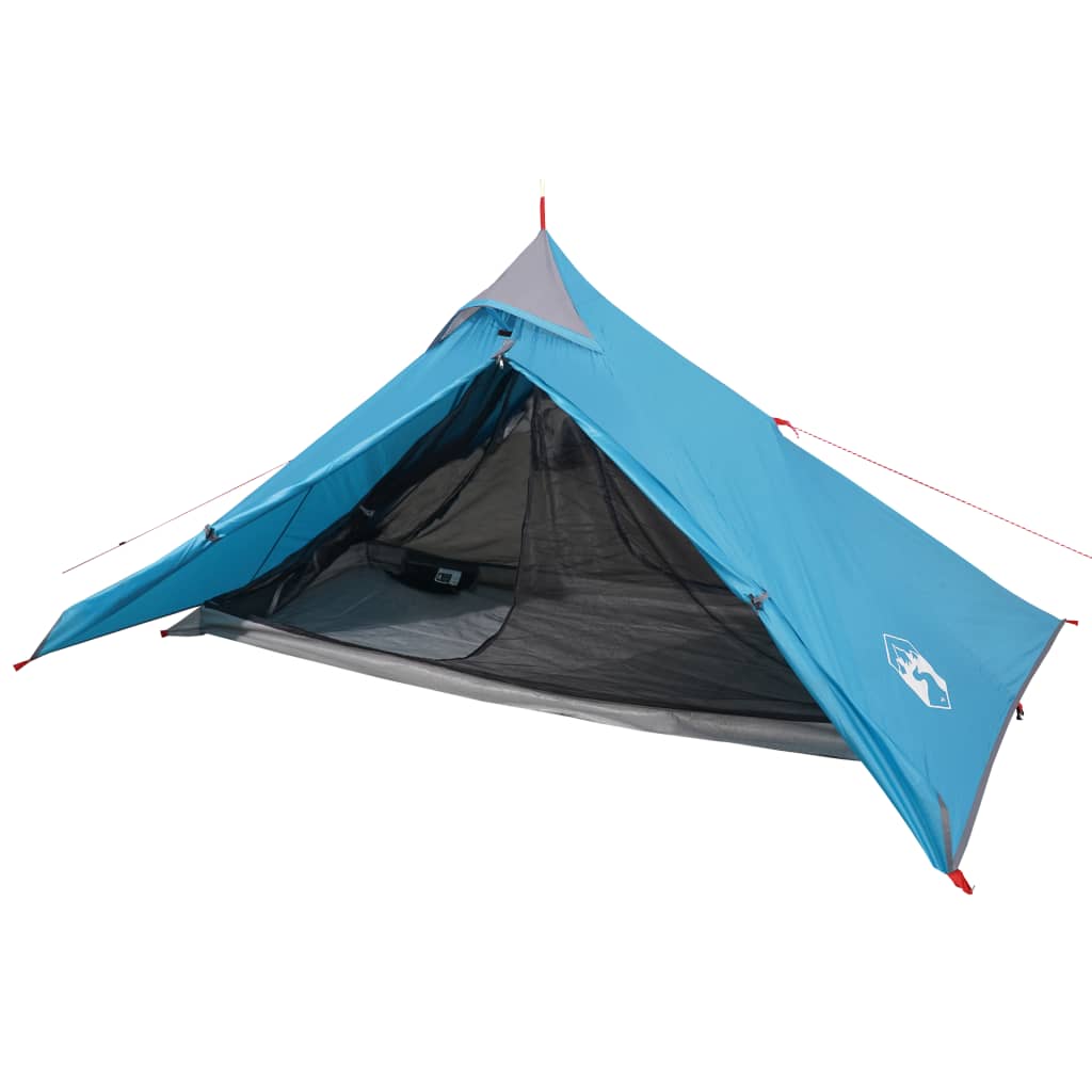 vidaXL Къмпинг палатка типи, 1-местна, синя, водоустойчива