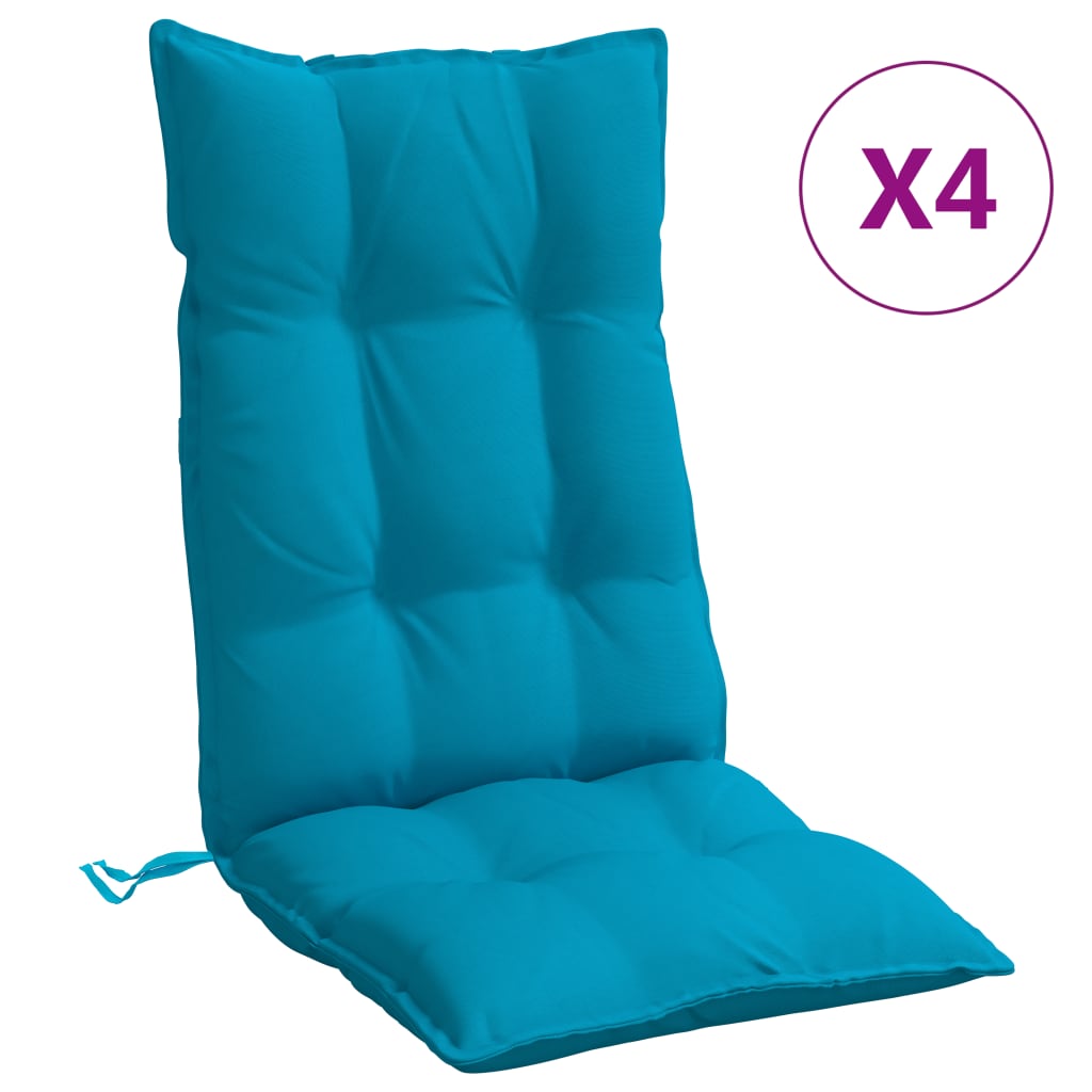 vidaXL Възглавници за столове с облегалка 4 бр светлосини Оксфорд плат