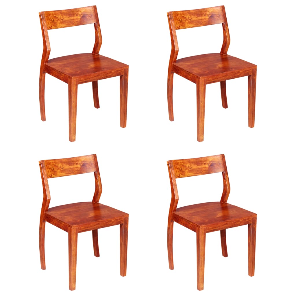 vidaXL Трапезни столове, 4 бр, акациево дърво масив, шишам