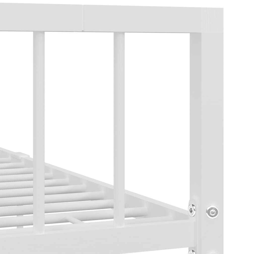 vidaXL Рамка за легло, бяла, метал, 140x200 cм