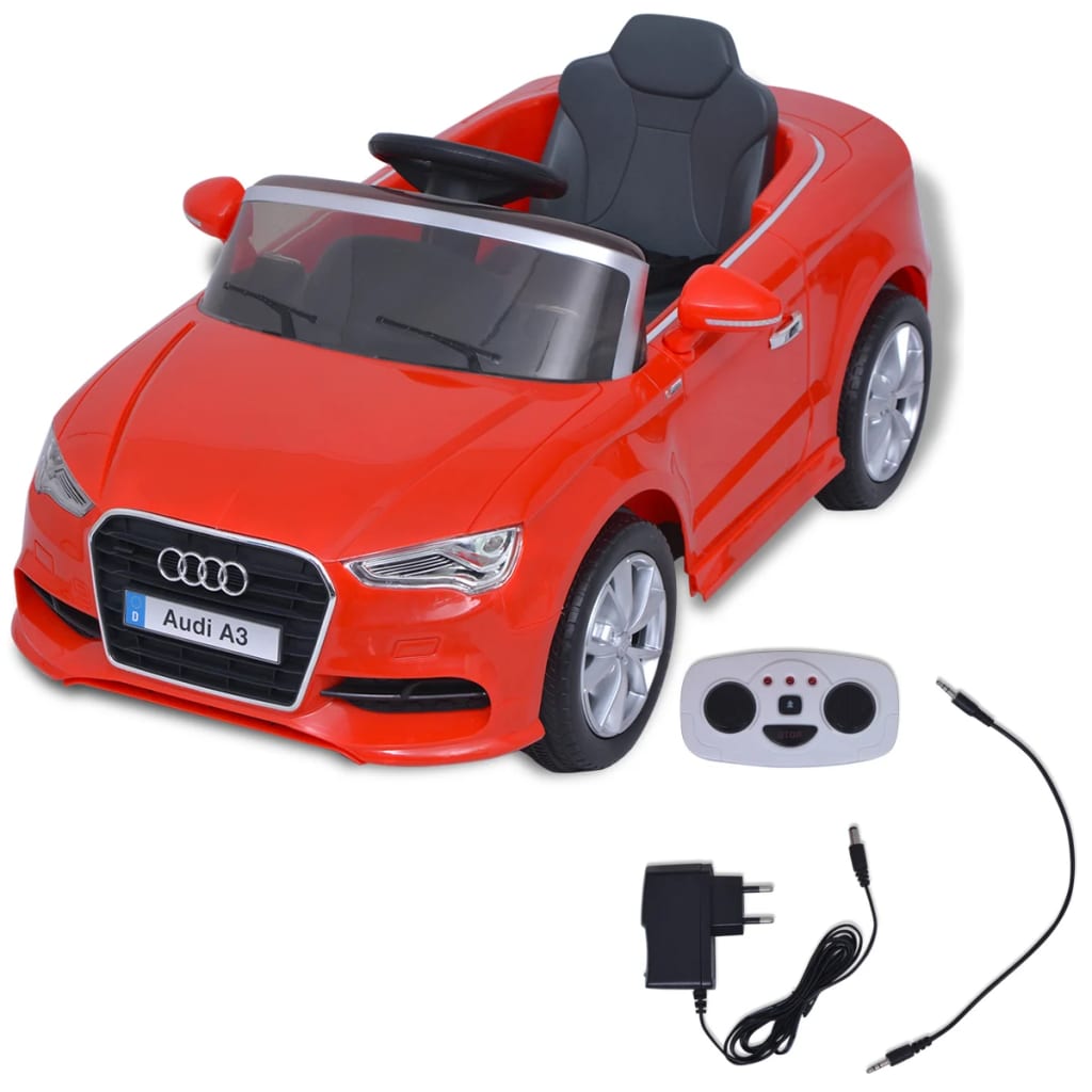 vidaXL Електрически детски автомобил с дистанционно, Audi A3, червен