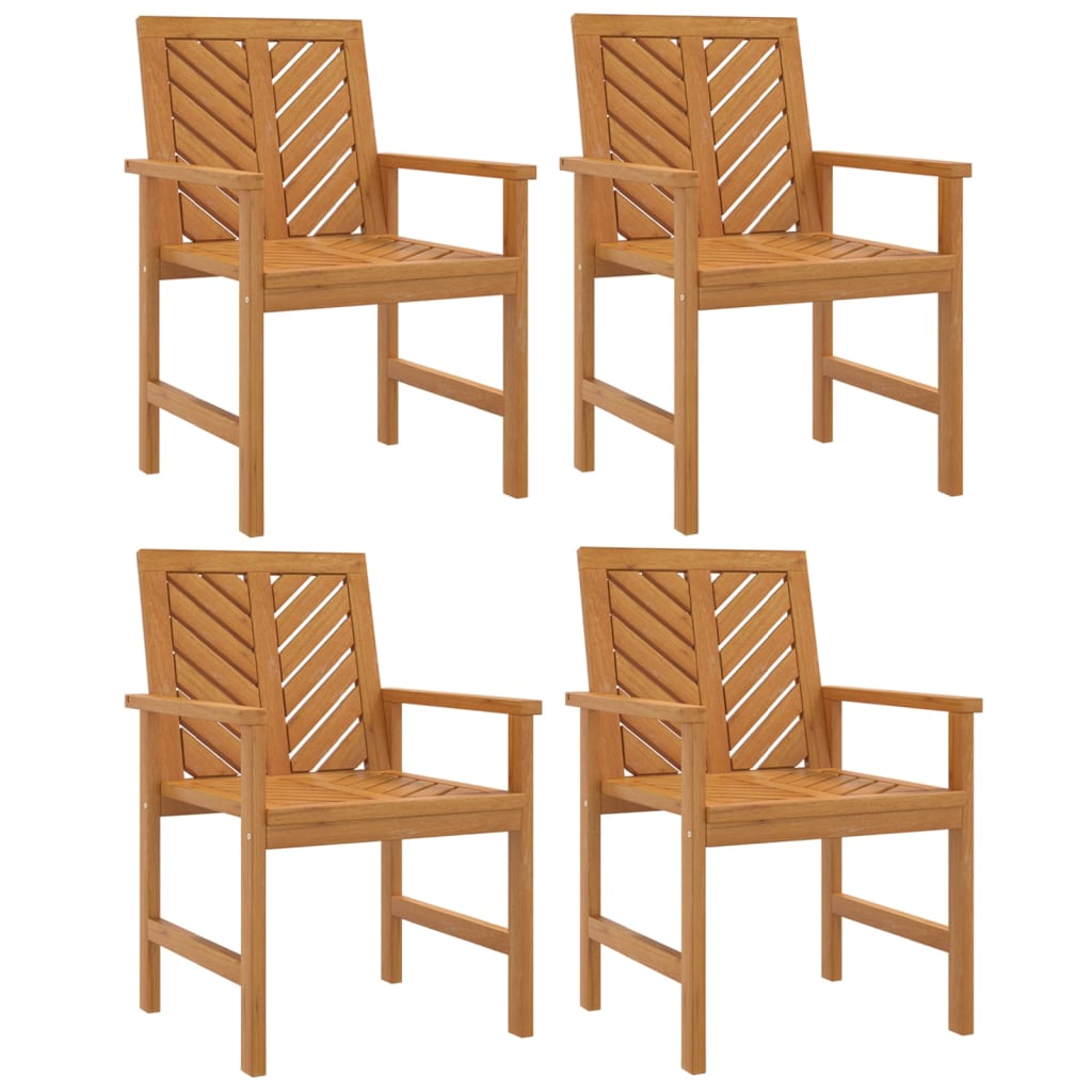 vidaXL Градински трапезни столове, 4 бр, акациево дърво масив